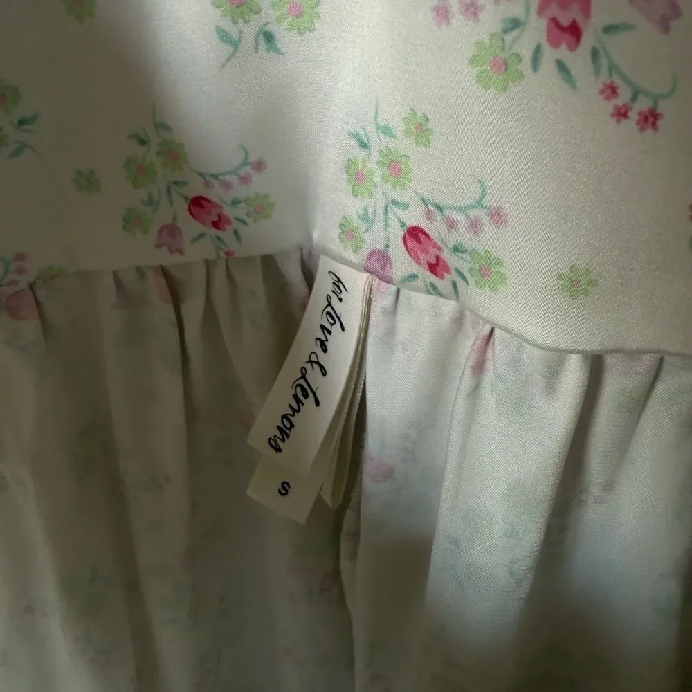 For Love And Lemons Bluebell Bouquet White Romper Floral Size S